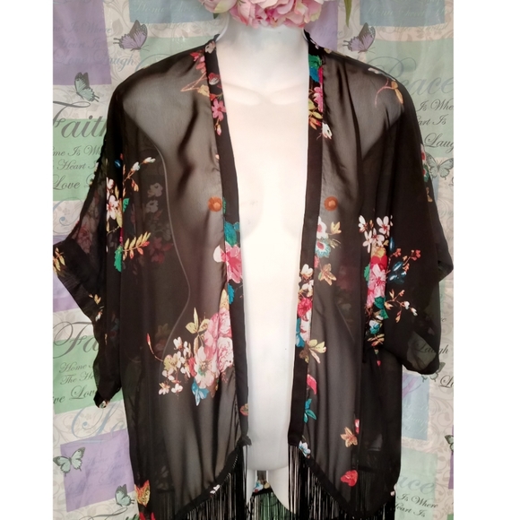 5$35🔥|Xhilaratio Top|Rose Printed Spring Cardigan - Picture 7 of 7